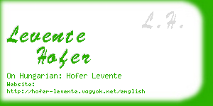 levente hofer business card